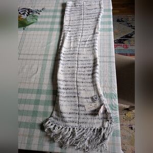 NWT - Cozy White and Gray Knit Scarf